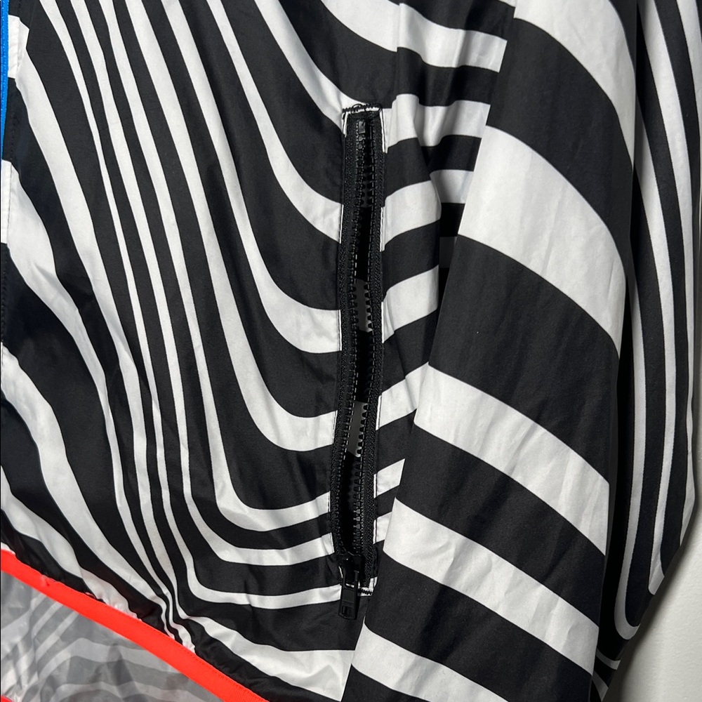 Nike Black & White Swirl Zip Hoodie with Blue & hot pink Accents - Picture 5 of 7